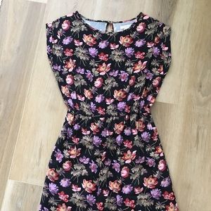 2/$30☀️ Garnet Hill Black Floral Dress w/ Pockets